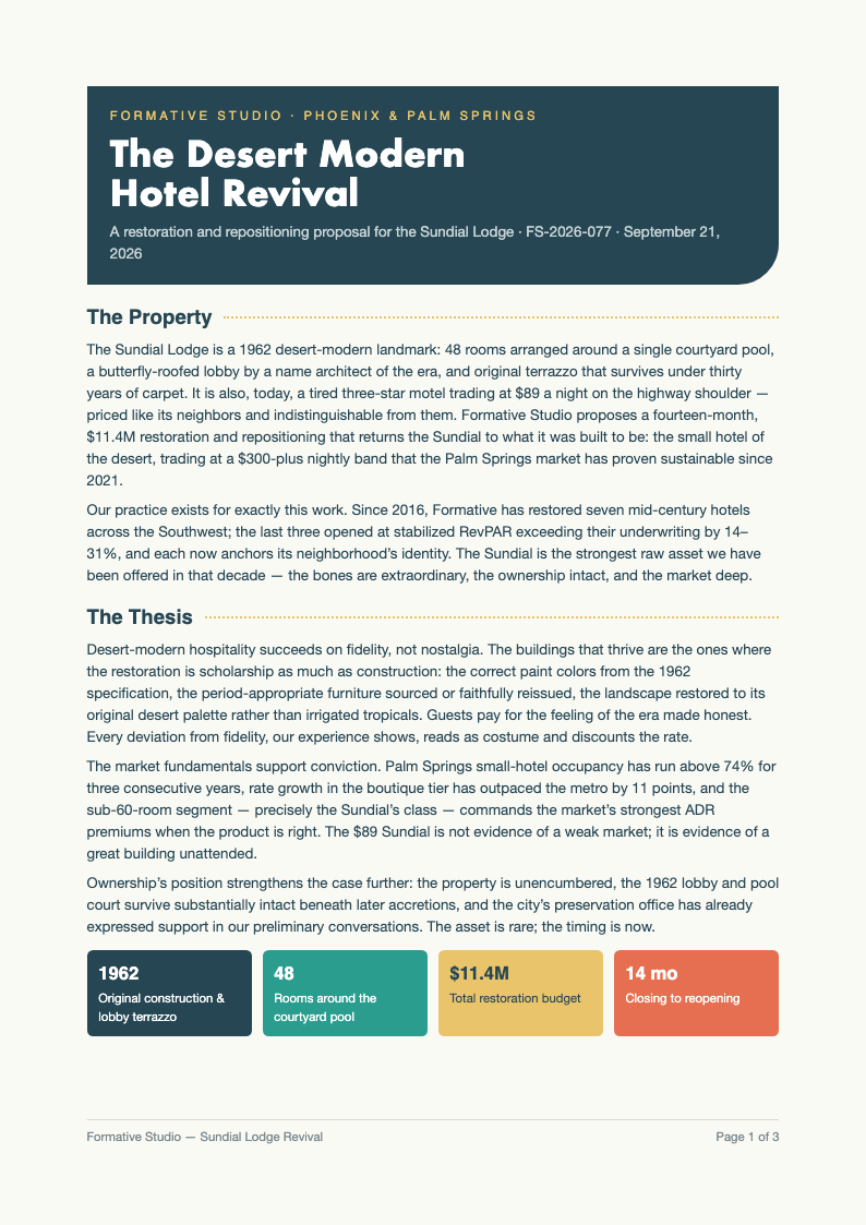 Mid century modern business proposal